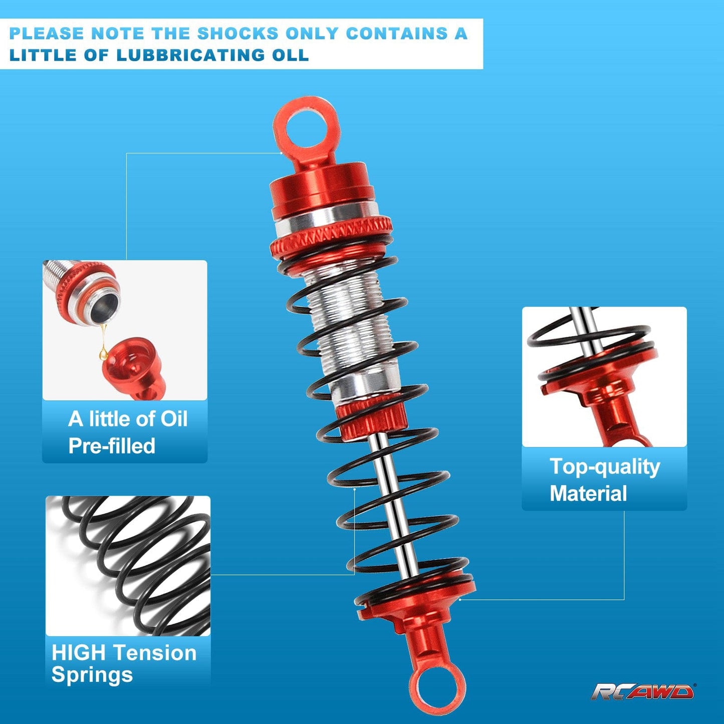 RCAWD LOSI MINI RCAWD Losi mini-B mini-T upgrade parts rear shock absorber damper oil filled type LOS213001