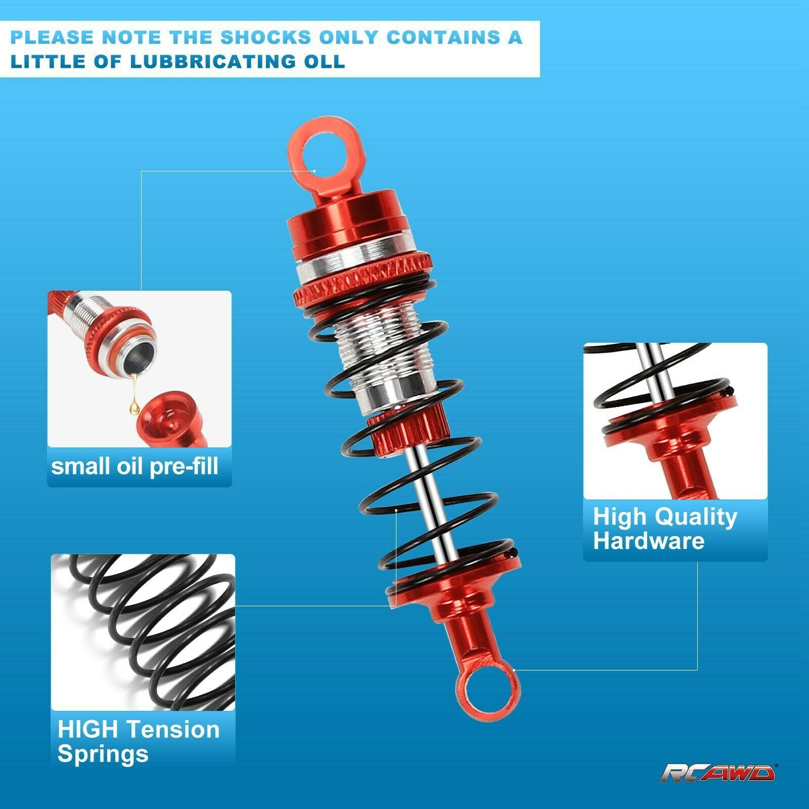 RCAWD LOSI MINI RCAWD Losi Mini-B Mini-T upgrades Front Shock Absorber LOS213000R