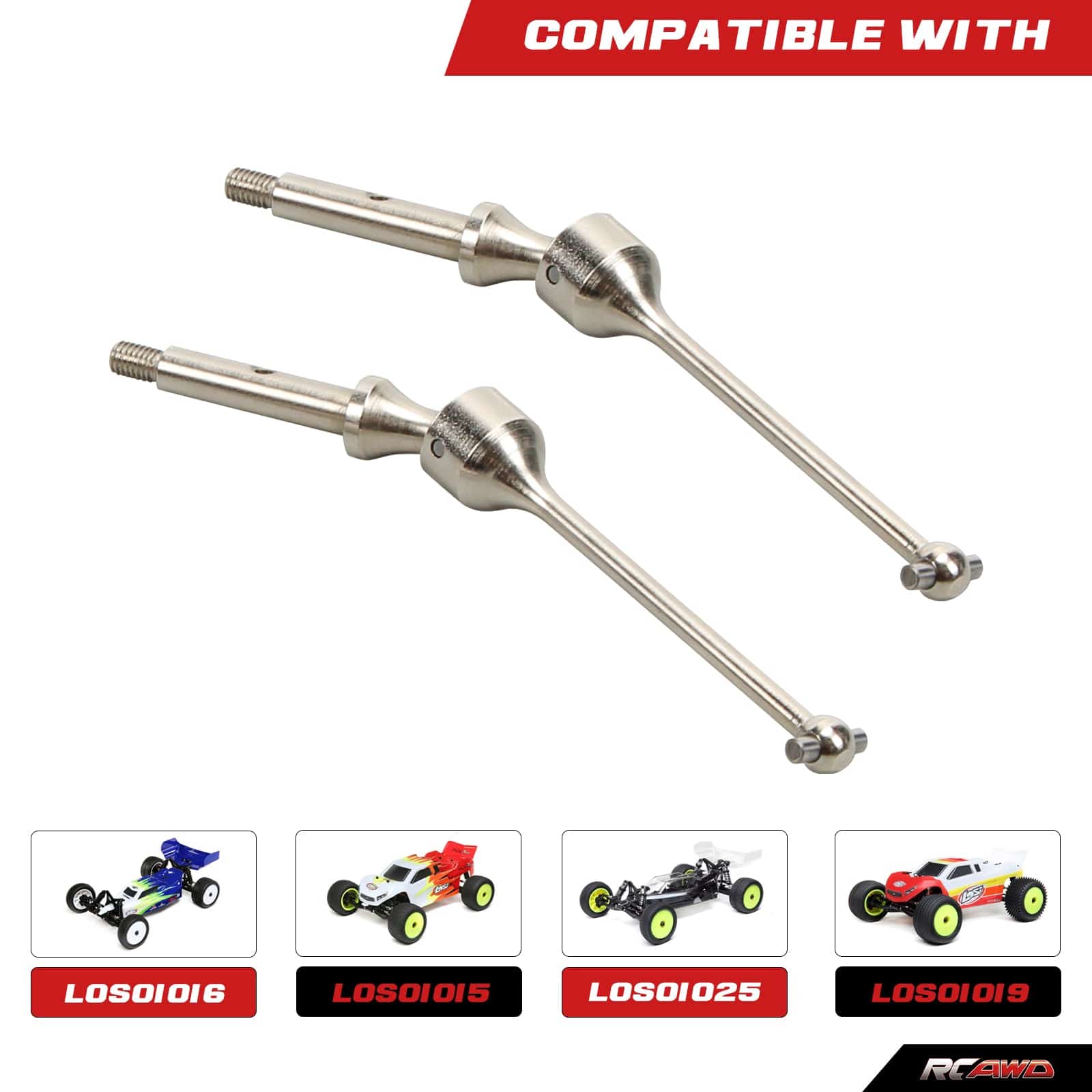 RCAWD LOSI MINI RCAWD Losi Mini-B Mini-T Upgrades Rear Shiny CVD Kit 2pcs