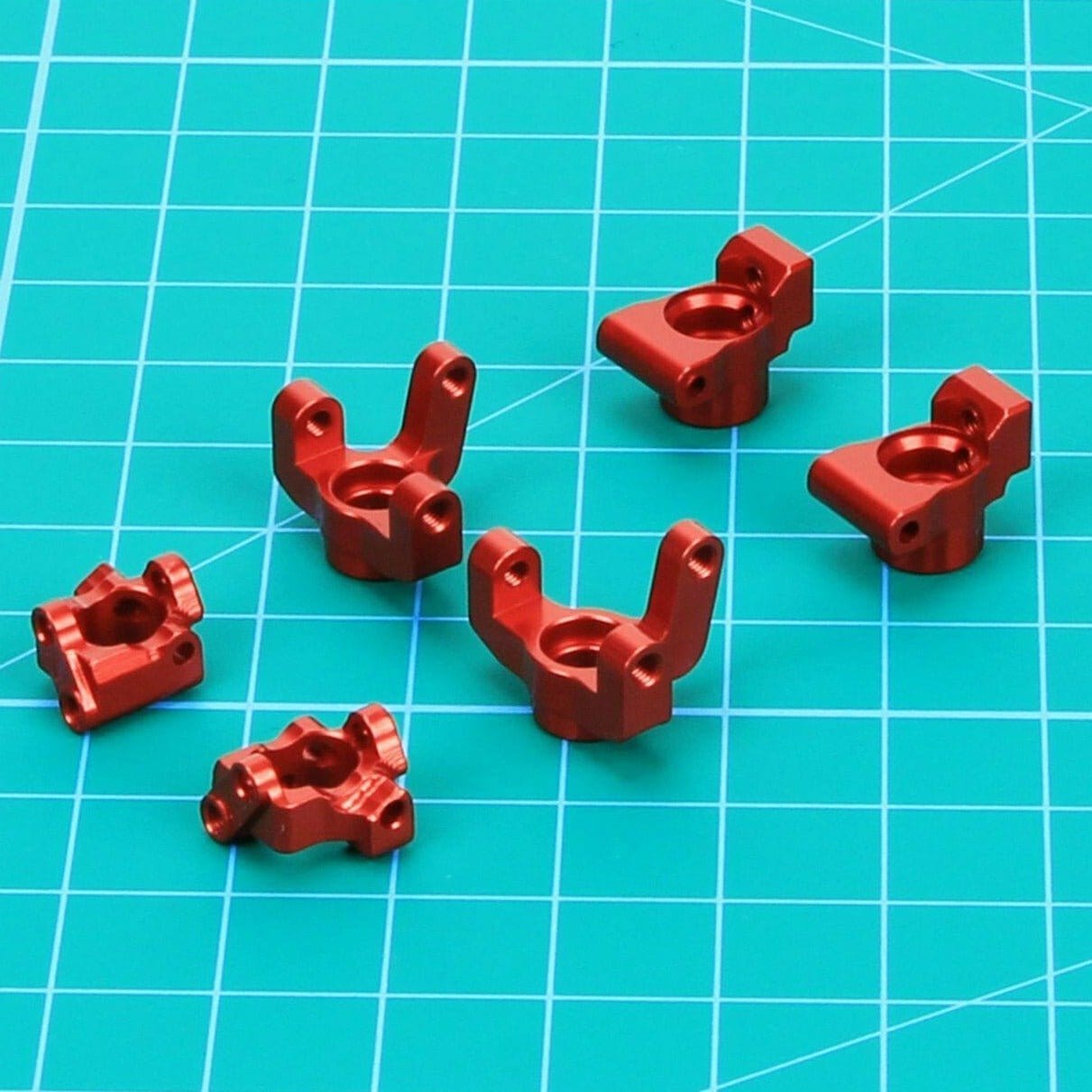 RCAWD LOSI MINI Red / Full set RCAWD Losi Mini Steering Hub Carrier Set D3-LOS214006