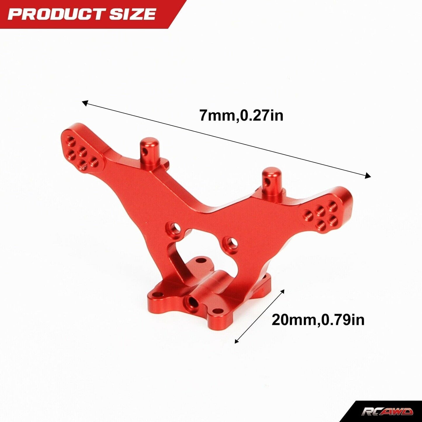 RCAWD LOSI MINI Red RCAWD Losi Mini-B Mini-T upgrades Rear RR Shock Tower R-LOS214012R