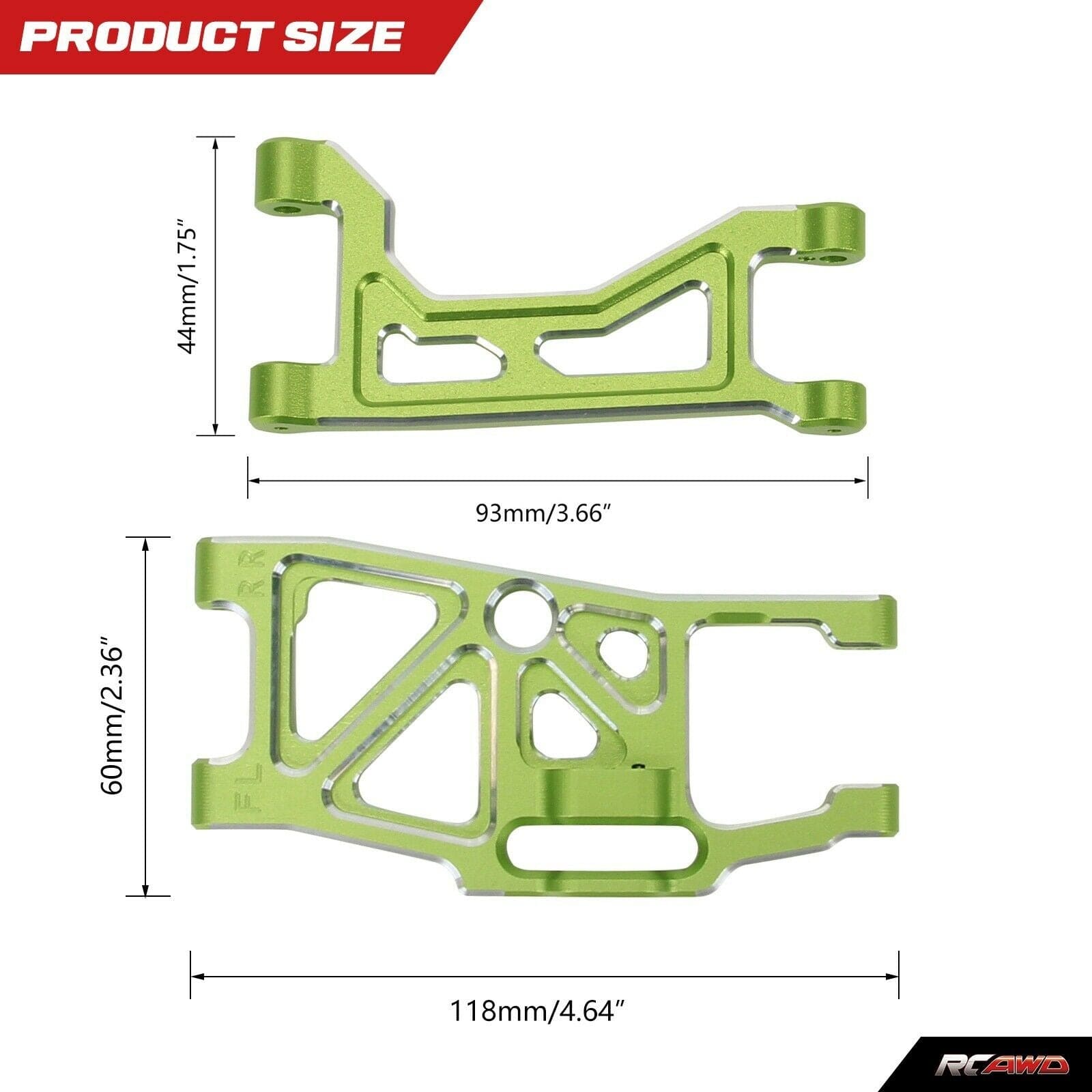 RCAWD Maxx Aluminium Suspension arms 8999 8998 - RCAWD