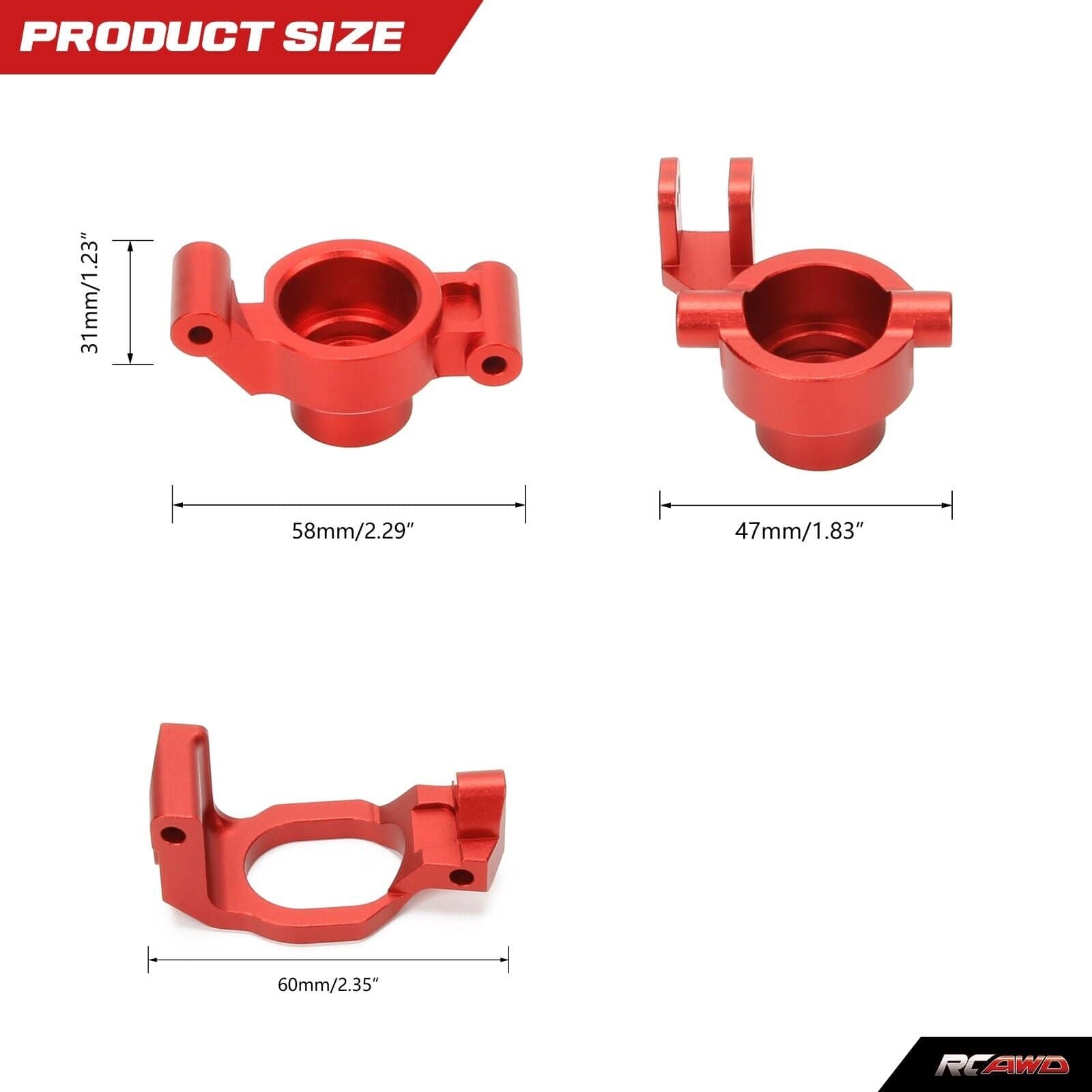 RCAWD Maxx Steering Caster Blocks Hub Carrier Set - RCAWD