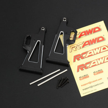 RCAWD mjx Front Lower Suspension arm Set / Black RCAWD Hyper Go Full Aluminum Suspension Arm Set With Steering knuckle