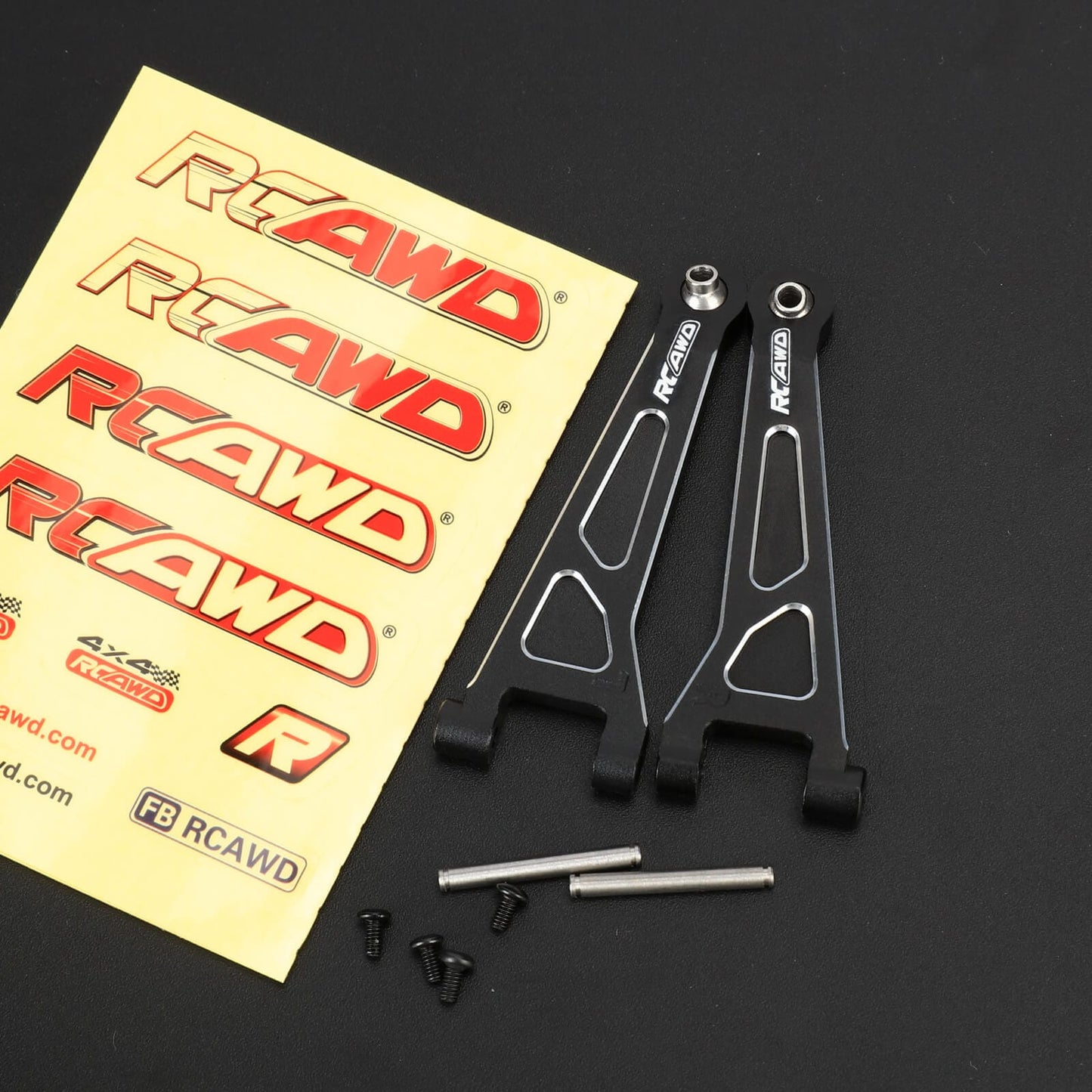 RCAWD mjx Front Upper Suspension arm Set / Black RCAWD Hyper Go Full Aluminum Suspension Arm Set With Steering knuckle