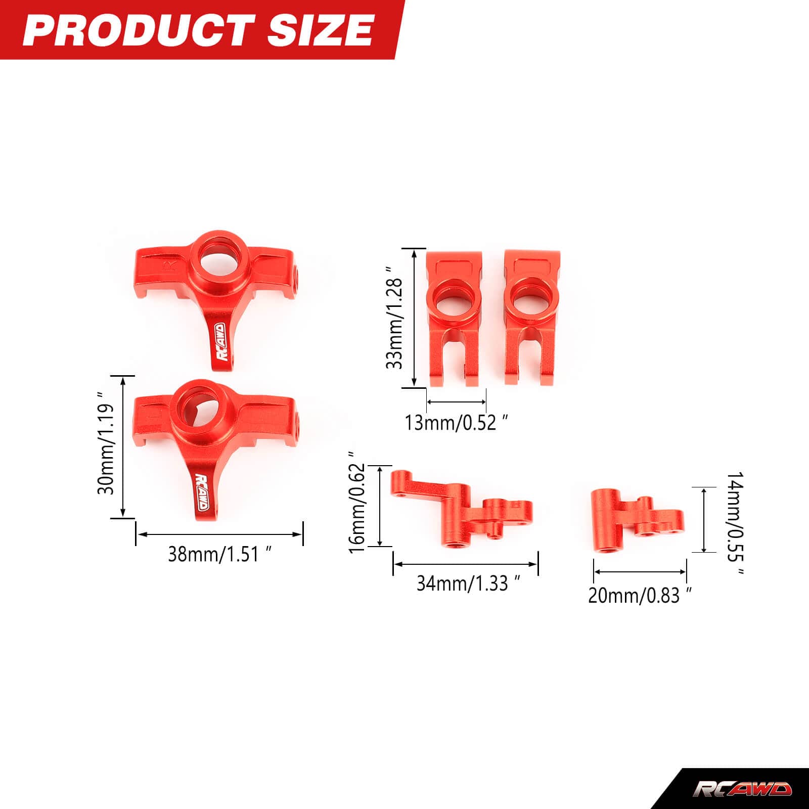 RCAWD mjx RCAWD Hyper Go 14210 14209 Full Aluminum Steering Assembly Set