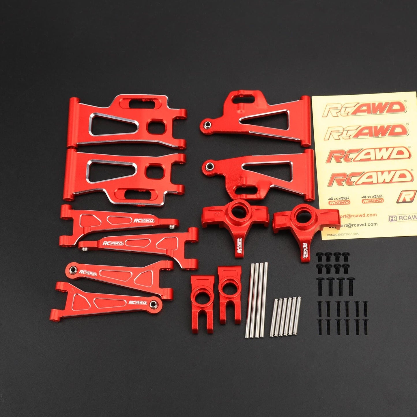 RCAWD mjx RCAWD Hyper Go Full Aluminum Suspension Arm Set With Steering knuckle
