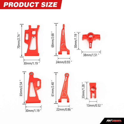 RCAWD mjx RCAWD Hyper Go Full Aluminum Suspension Arm Set With Steering knuckle