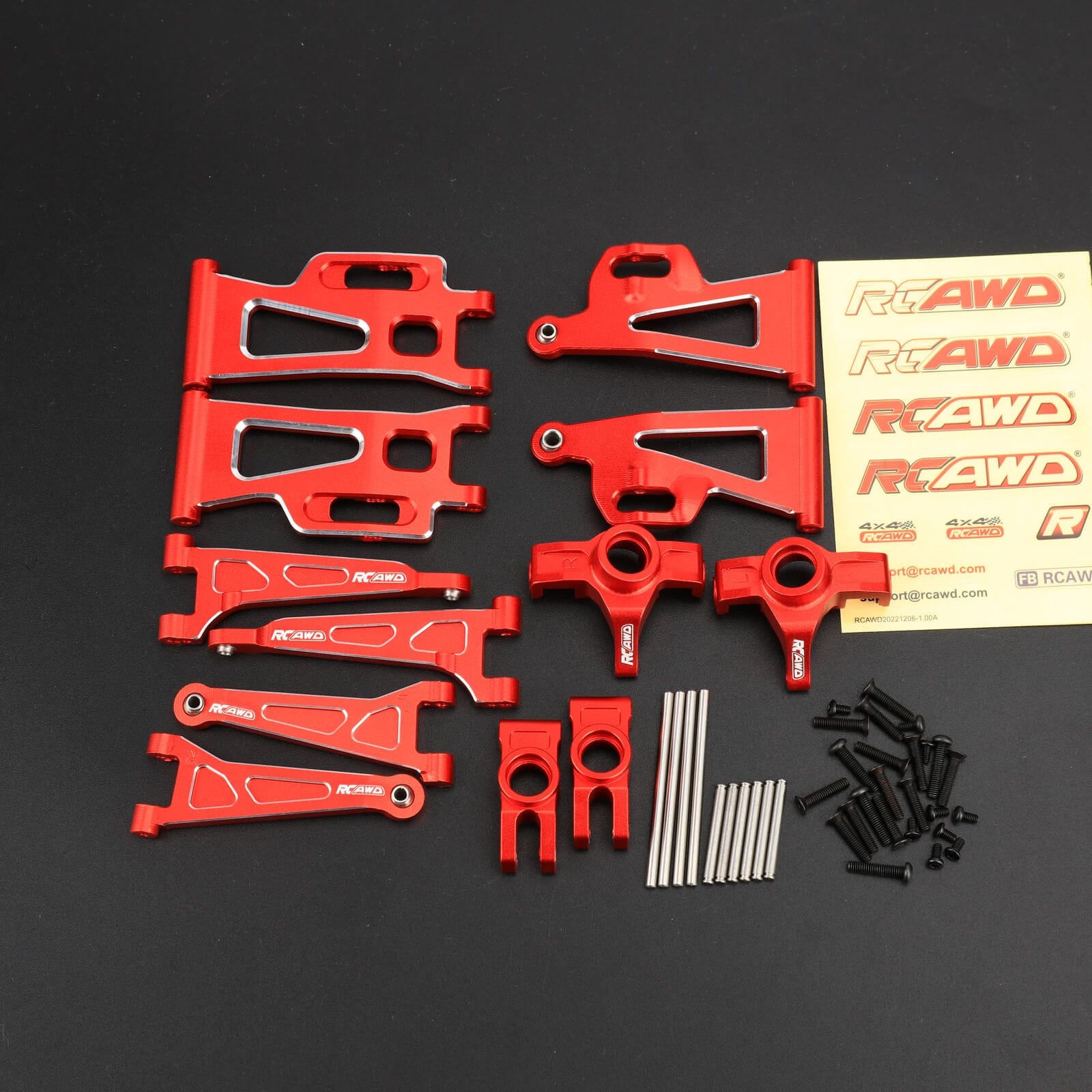 RCAWD mjx RCAWD Hyper Go Full Aluminum Suspension Arm Set With Steering knuckle