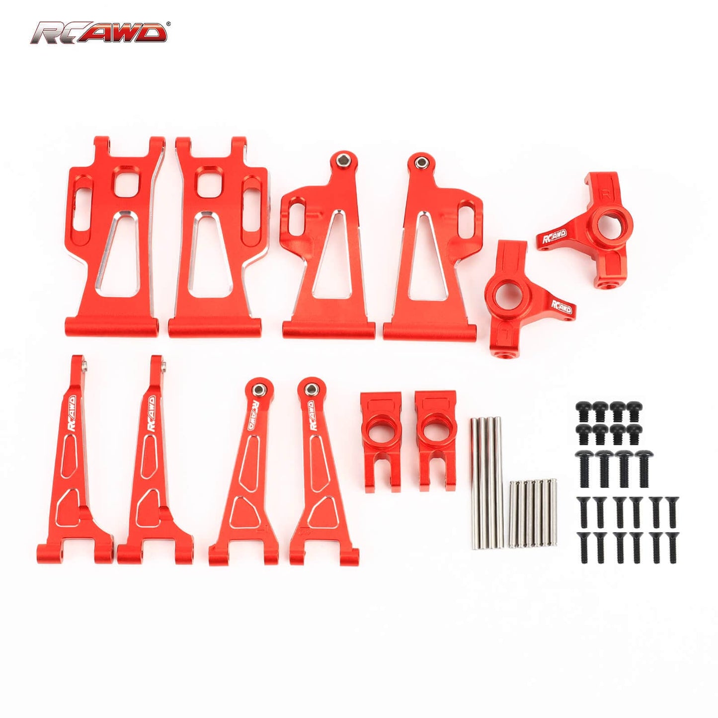 RCAWD mjx RCAWD Hyper Go Full Aluminum Suspension Arm Set With Steering knuckle