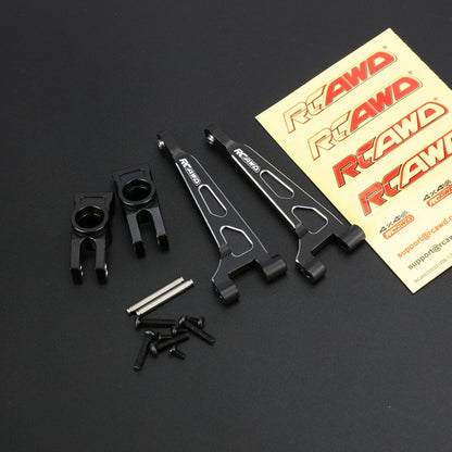 RCAWD mjx Rear Upper Suspension Arm Set / Black RCAWD Hyper Go Full Aluminum Suspension Arm Set With Steering knuckle