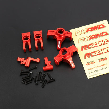 RCAWD mjx Steering Assembly Set / Red RCAWD Hyper Go Full Aluminum Suspension Arm Set With Steering knuckle
