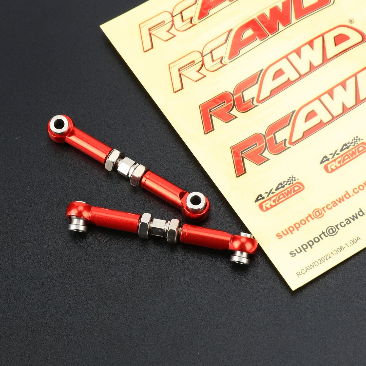 RCAWD mjx Steering linkage Set / Red RCAWD Hyper Go Full Aluminum Suspension Arm Set With Steering knuckle