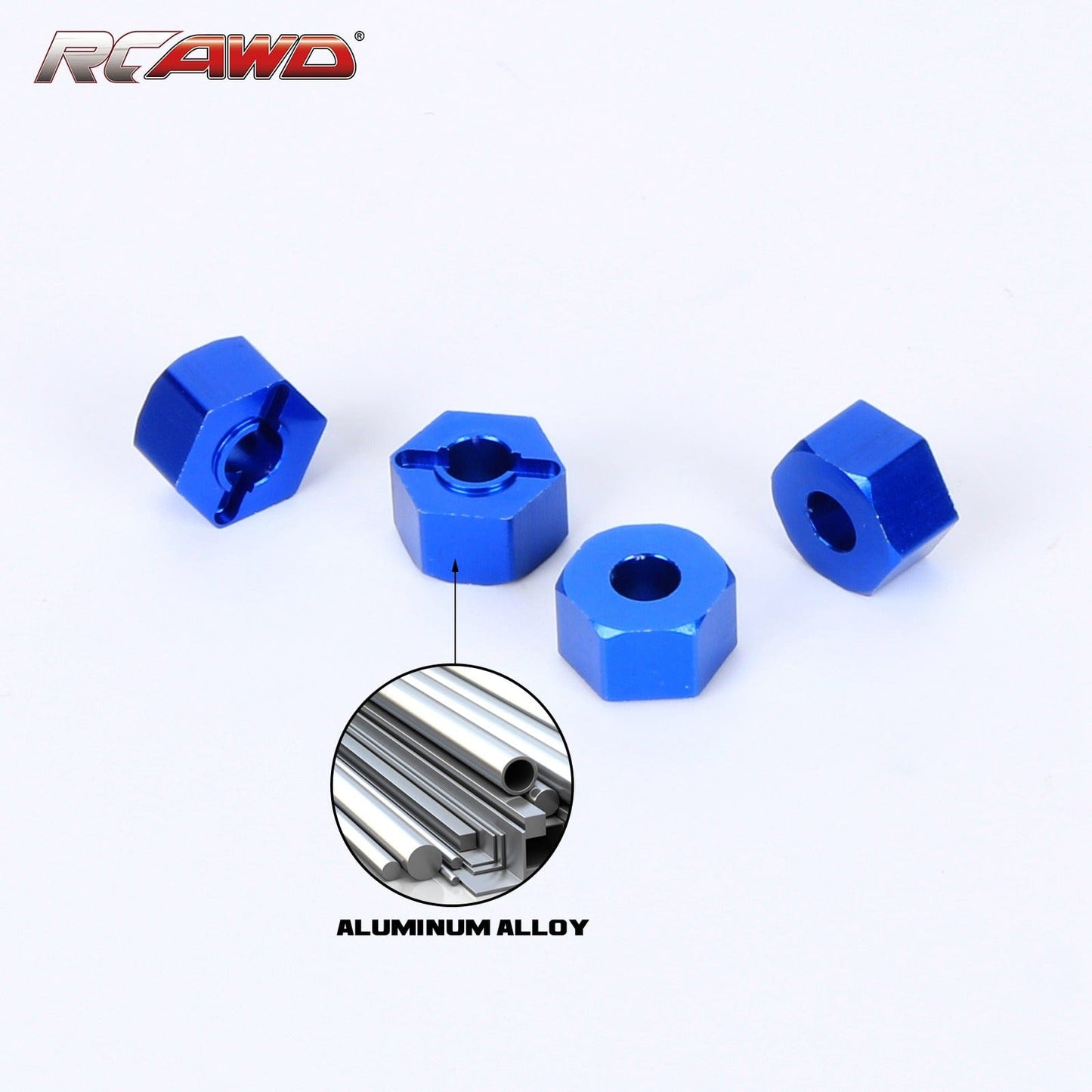 RCAWD RC 7mm Wheel Hubs 4pc for 1/10 Traxxas Slash 4wd Upgrades - RCAWD