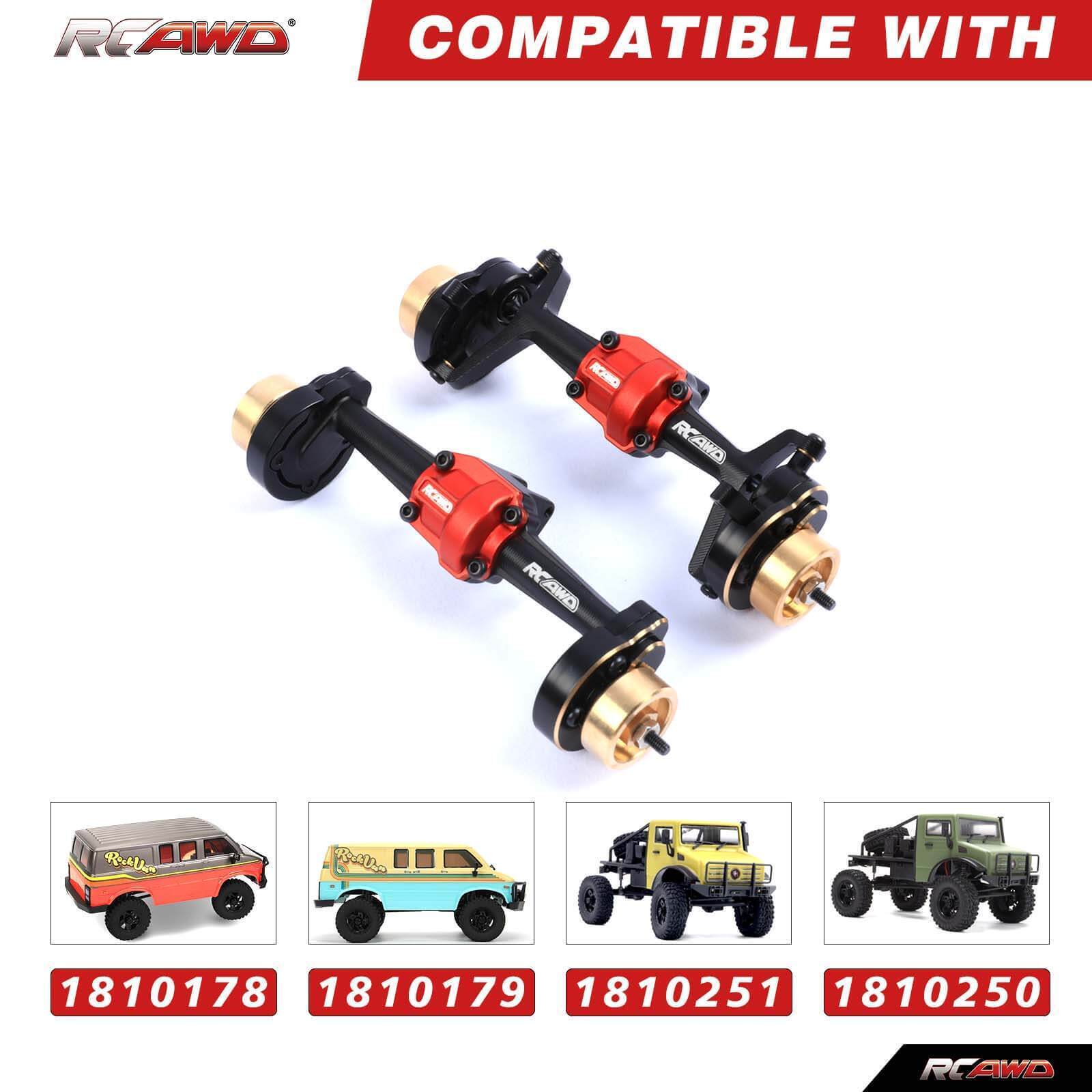 RCAWD RC CRAWLER UPGRADE PARTS Black RCAWD HOBBY PLUS 1/18 Upgrade Parts Front Rear Portal Axles D2-240231