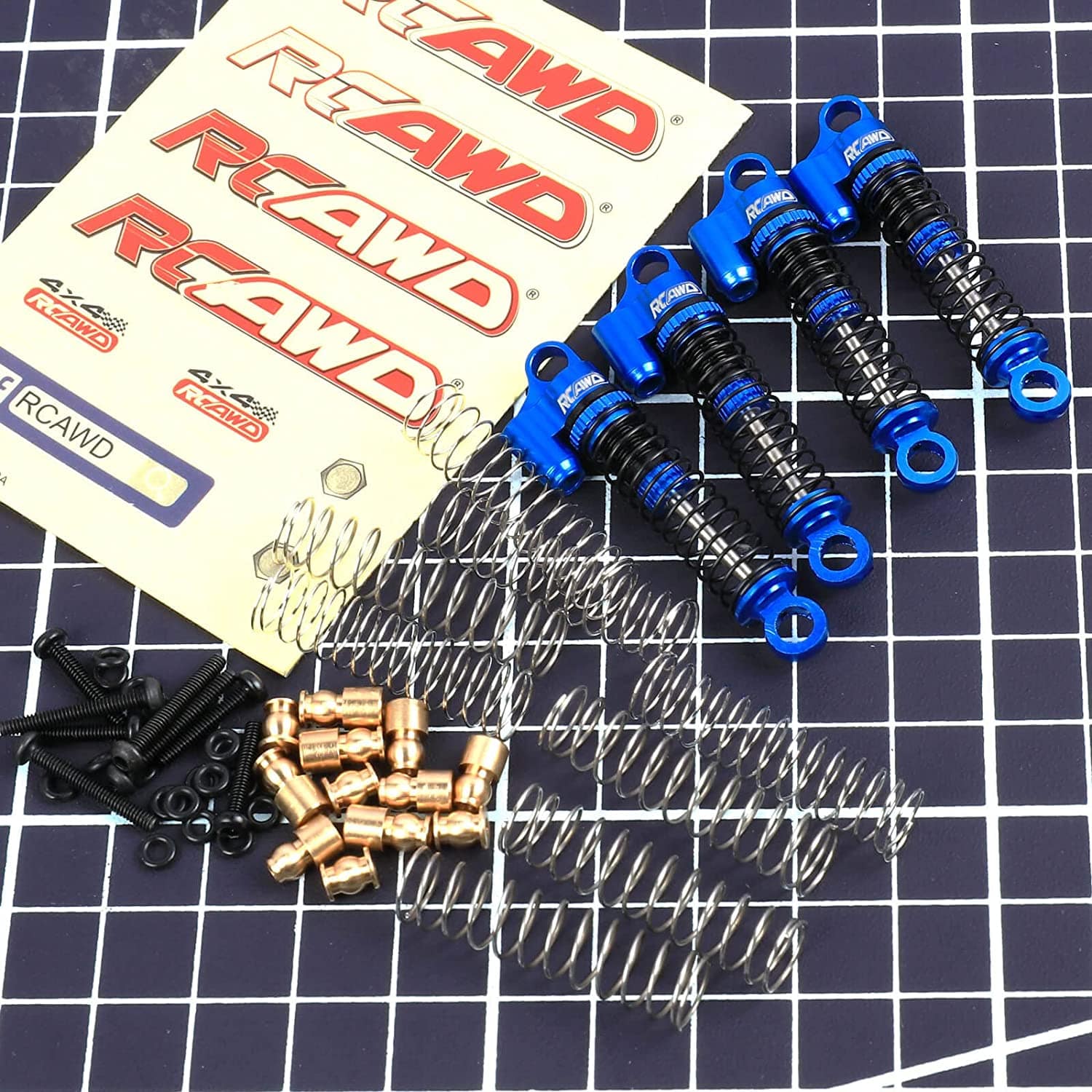 RCAWD RC CRAWLER UPGRADE PARTS Blue RCAWD Hobby Plus 1/18 Upgrade Parts Shocks Oil Type Front Rear Shock 240303