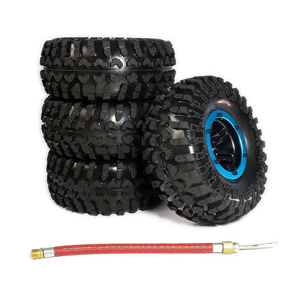 RCAWD RC CRAWLER UPGRADE PARTS RCAWD 4pcs RC 2.2 Mud Soft Sticky Crawler Tire 124mm & 2.2 Beadlock Wheel Rim