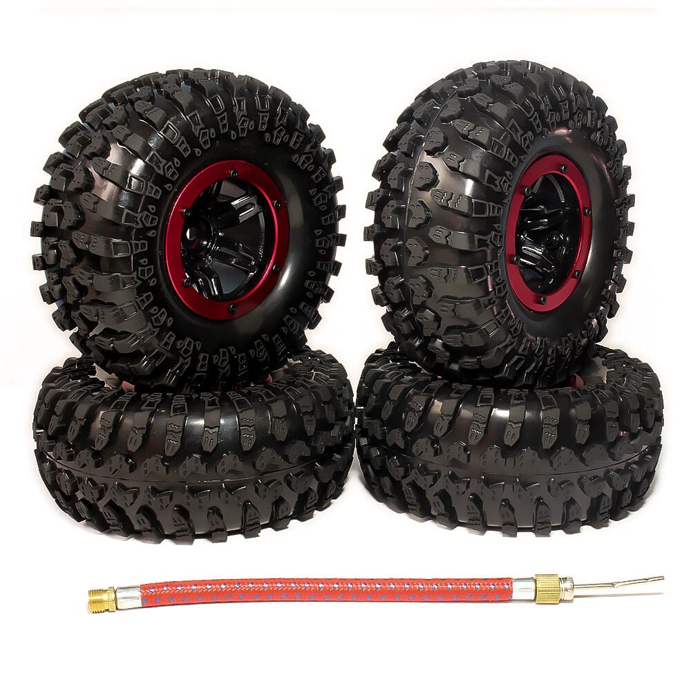 RCAWD RC CRAWLER UPGRADE PARTS RCAWD 4pcs RC 2.2 Mud Soft Sticky Crawler Tire 124mm & 2.2 Beadlock Wheel Rim