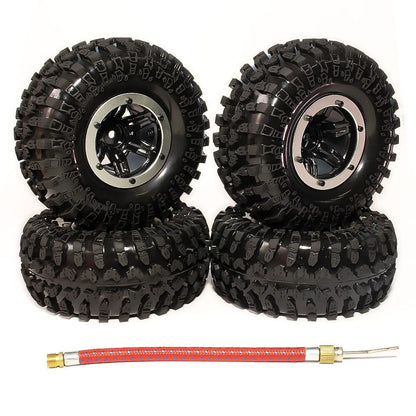 RCAWD RC CRAWLER UPGRADE PARTS RCAWD 4pcs RC 2.2 Mud Soft Sticky Crawler Tire 124mm & 2.2 Beadlock Wheel Rim