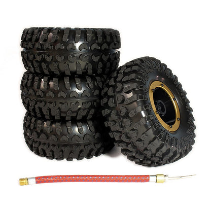 RCAWD RC CRAWLER UPGRADE PARTS RCAWD 4pcs RC 2.2 Mud Soft Sticky Crawler Tire 124mm & 2.2 Beadlock Wheel Rim