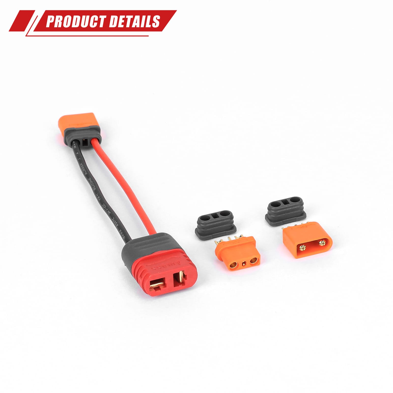 RCAWD RCAWD Battery Adapter Cable IC2 Male to T-Plug Female Set