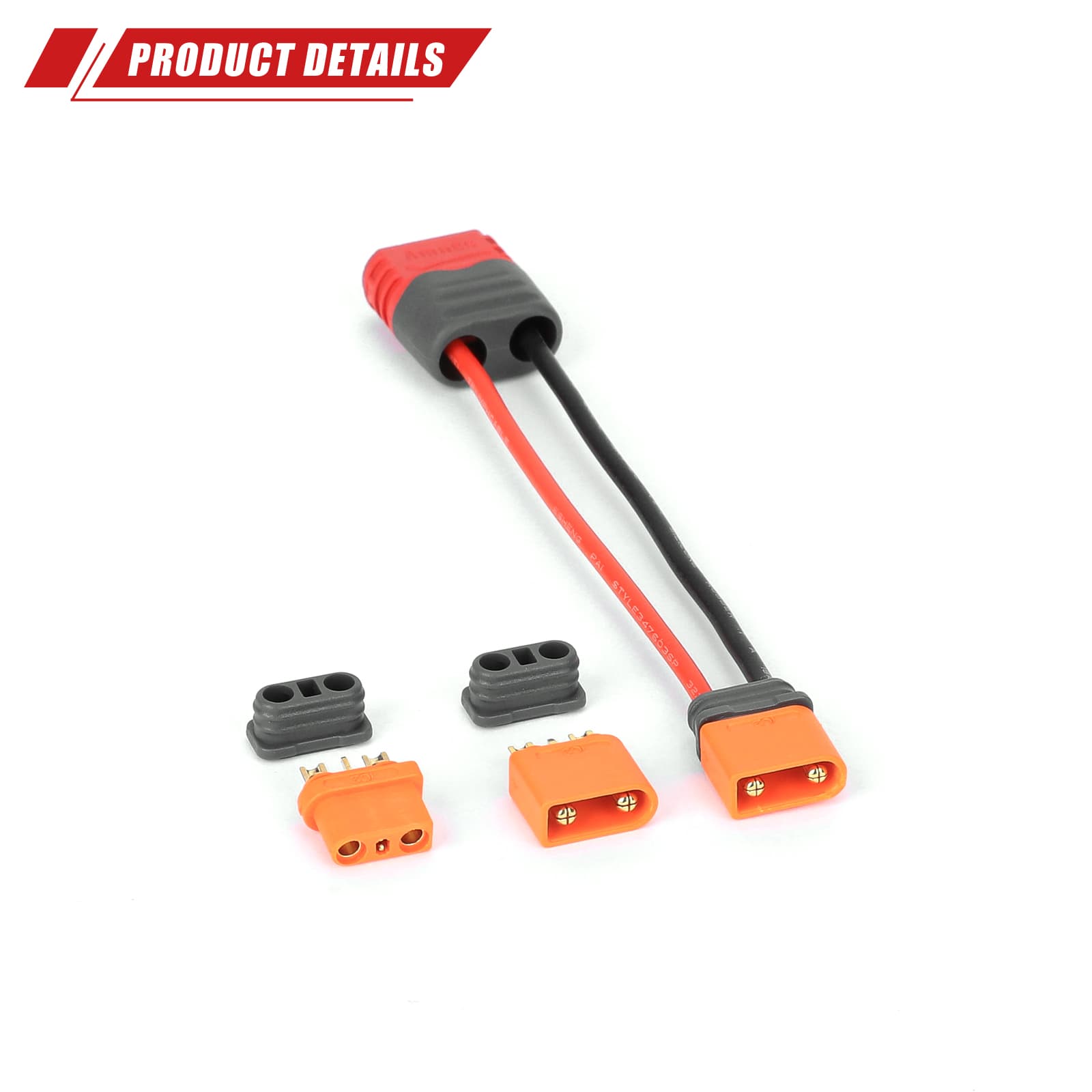 RCAWD RCAWD Battery Adapter Cable IC2 Male to T-Plug Female Set