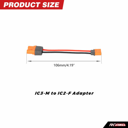 RCAWD RCAWD Battery Adapter Cable IC3 Female to IC2 Male