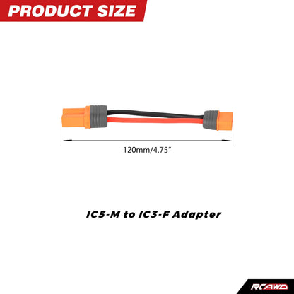 RCAWD RCAWD Battery Adapter Cable IC5 Female to IC3 Male