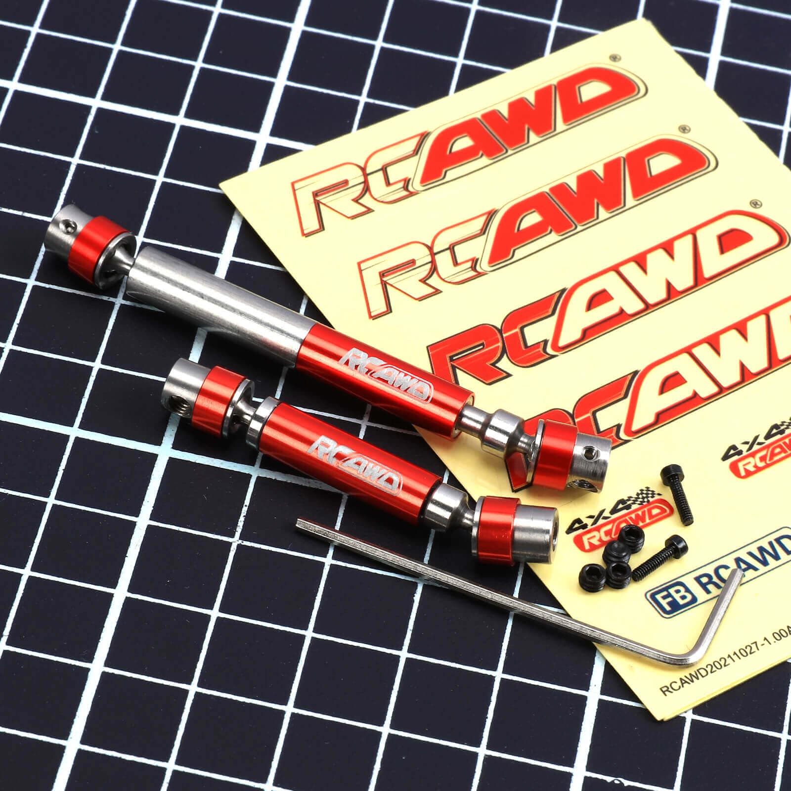 RCAWD Red RCAWD Hobby Plus 1/18 Upgrade Parts Center Driveshaft 240305