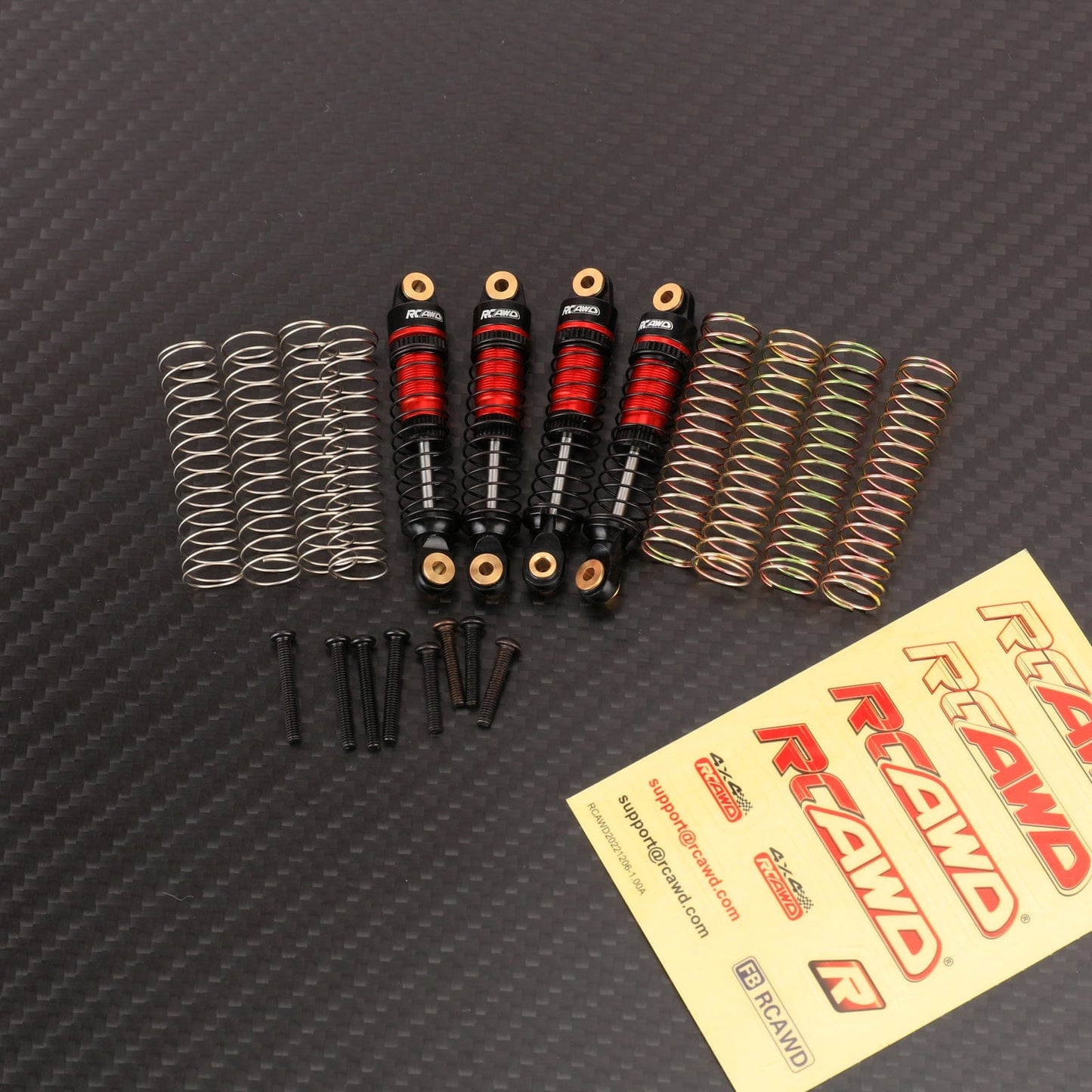 RCAWD Redcat 1/18 Ascent-18 59MM / Black Red RCAWD Redcat Ascent 18 Oil Filled Front Rear Shocks Absorber Damper Set