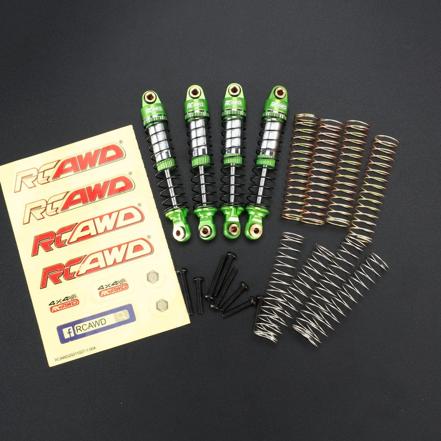 RCAWD Redcat 1/18 Ascent-18 59MM / Green RCAWD Redcat Ascent 18 Oil Filled Front Rear Shocks Absorber Damper Set