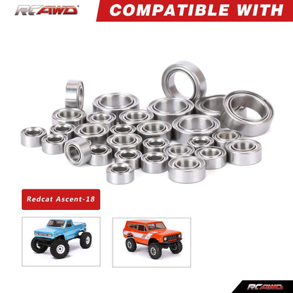 RCAWD Redcat 1/18 Ascent-18 Complete Ball Bearing Set RCAWD Redcat Ascent 18 Sealed Bearing Kit 30PCS
