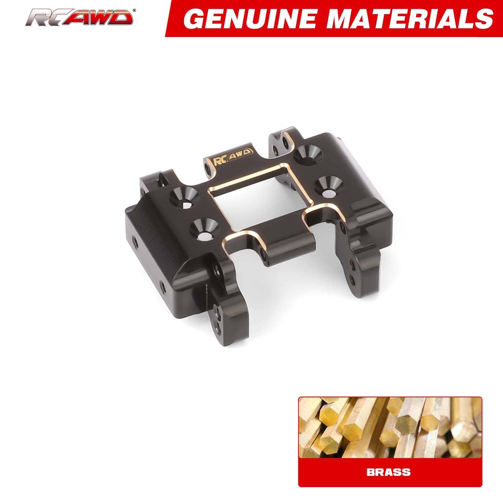 RCAWD Redcat 1/18 Ascent-18 Gearbox Transmission Mount RCAWD Redcat Ascent 18 Brass Center Skid Plate