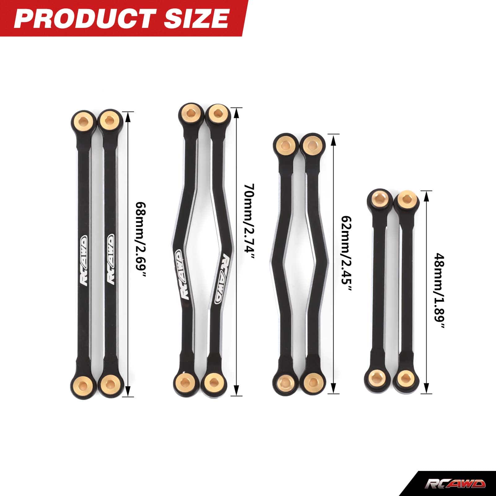 RCAWD Redcat 1/18 Ascent-18 RCAWD Redcat Ascent 18 Front Rear Axle High Clearance Tie Rod Link Linkages