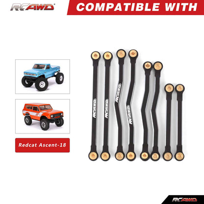 RCAWD Redcat 1/18 Ascent-18 RCAWD Redcat Ascent 18 Front Rear Axle High Clearance Tie Rod Link Linkages