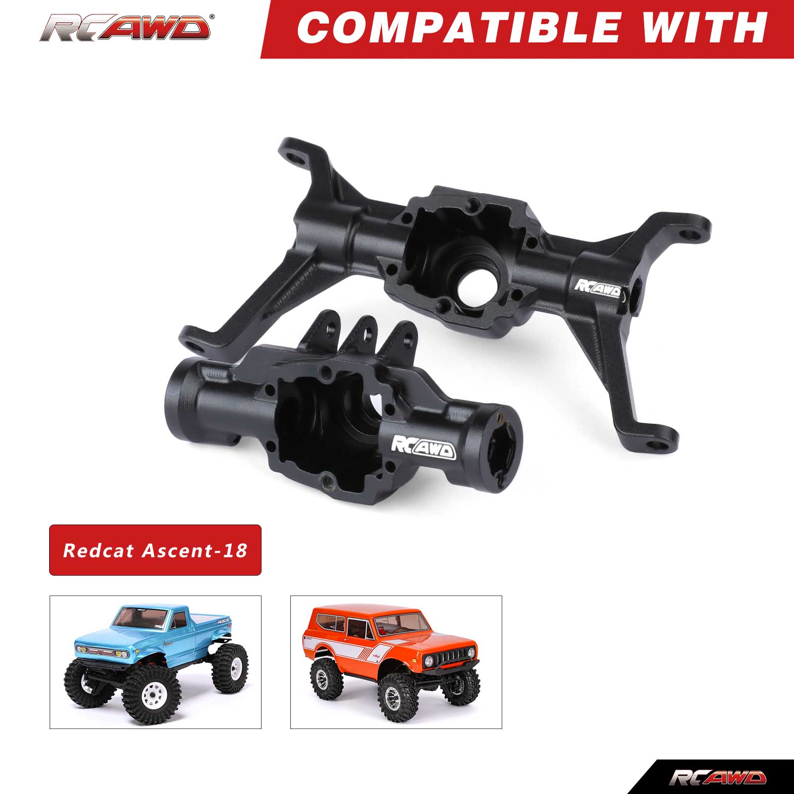 RCAWD Redcat 1/18 Ascent-18 RCAWD Redcat Ascent-18 Front Rear Portal Axle housing Set with Brass cover