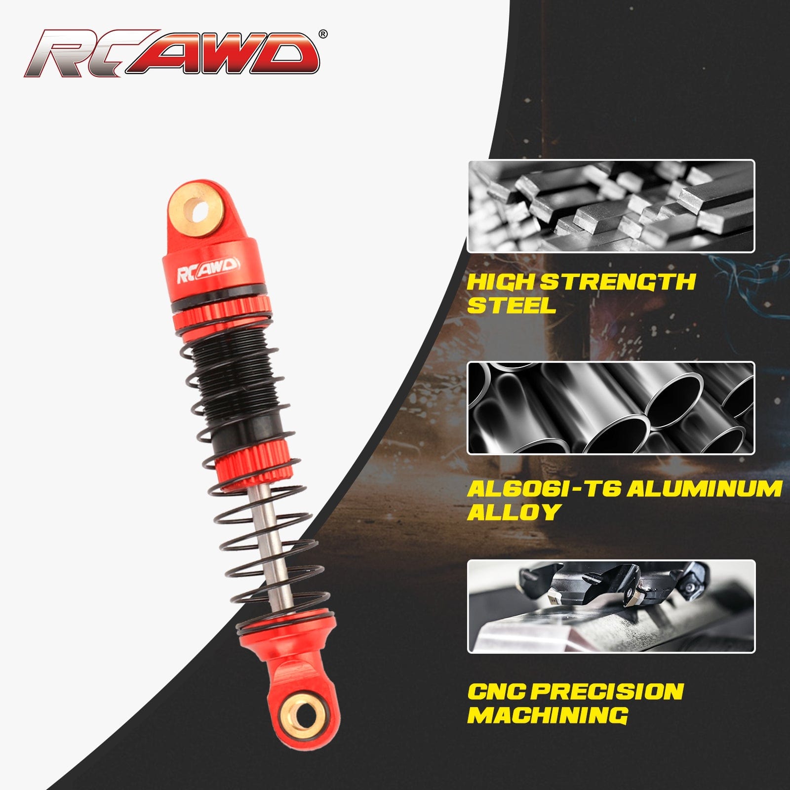 RCAWD Redcat Ascent 18 Oil Filled Front Rear Shocks Absorber Damper Se