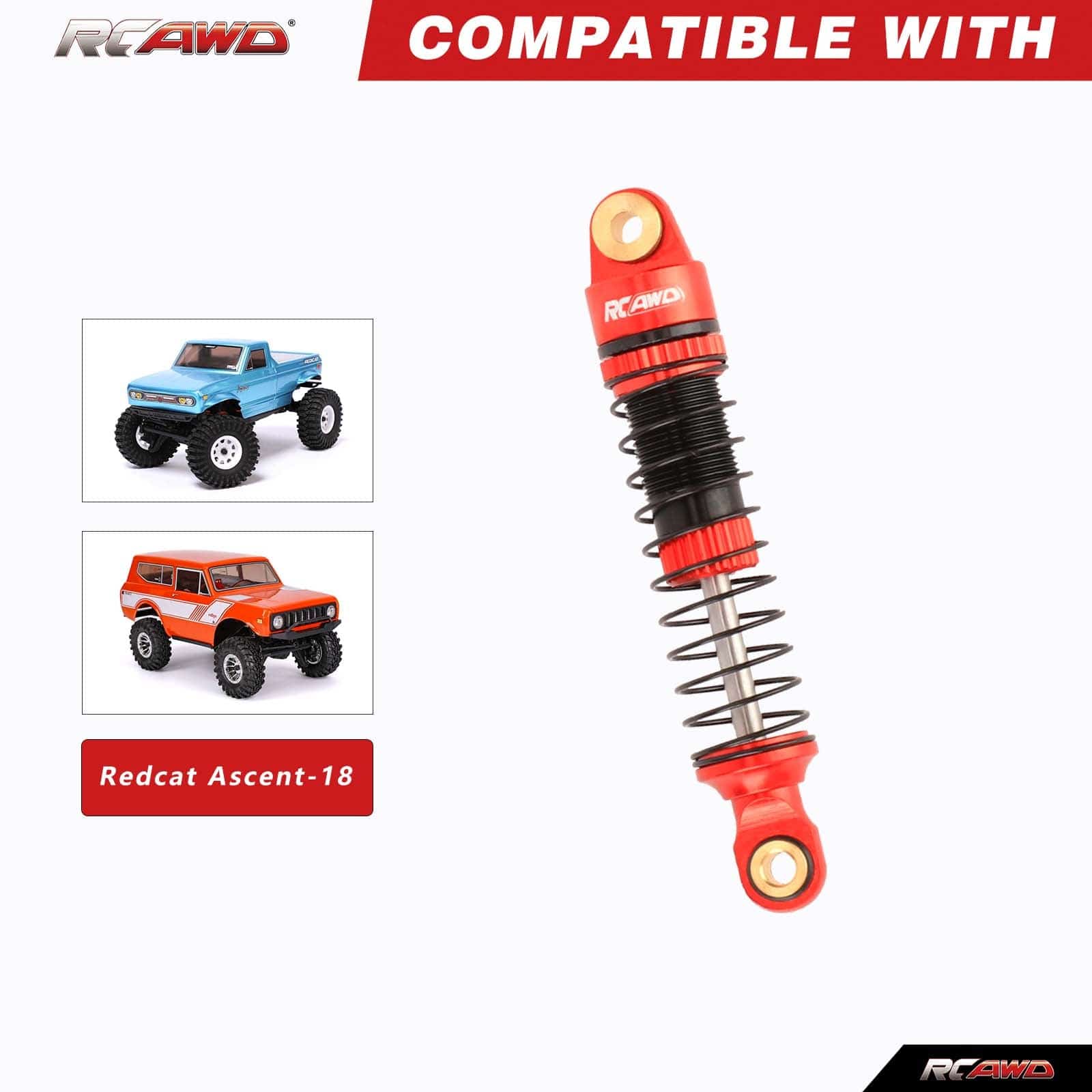 RCAWD Redcat 1/18 Ascent-18 RCAWD Redcat Ascent 18 Oil Filled Front Rear Shocks Absorber Damper Set
