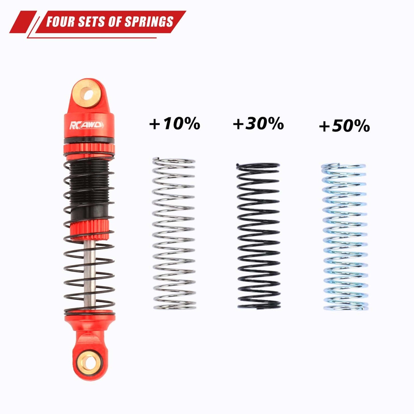 RCAWD Redcat 1/18 Ascent-18 RCAWD Redcat Ascent 18 Oil Filled Front Rear Shocks Absorber Damper Set