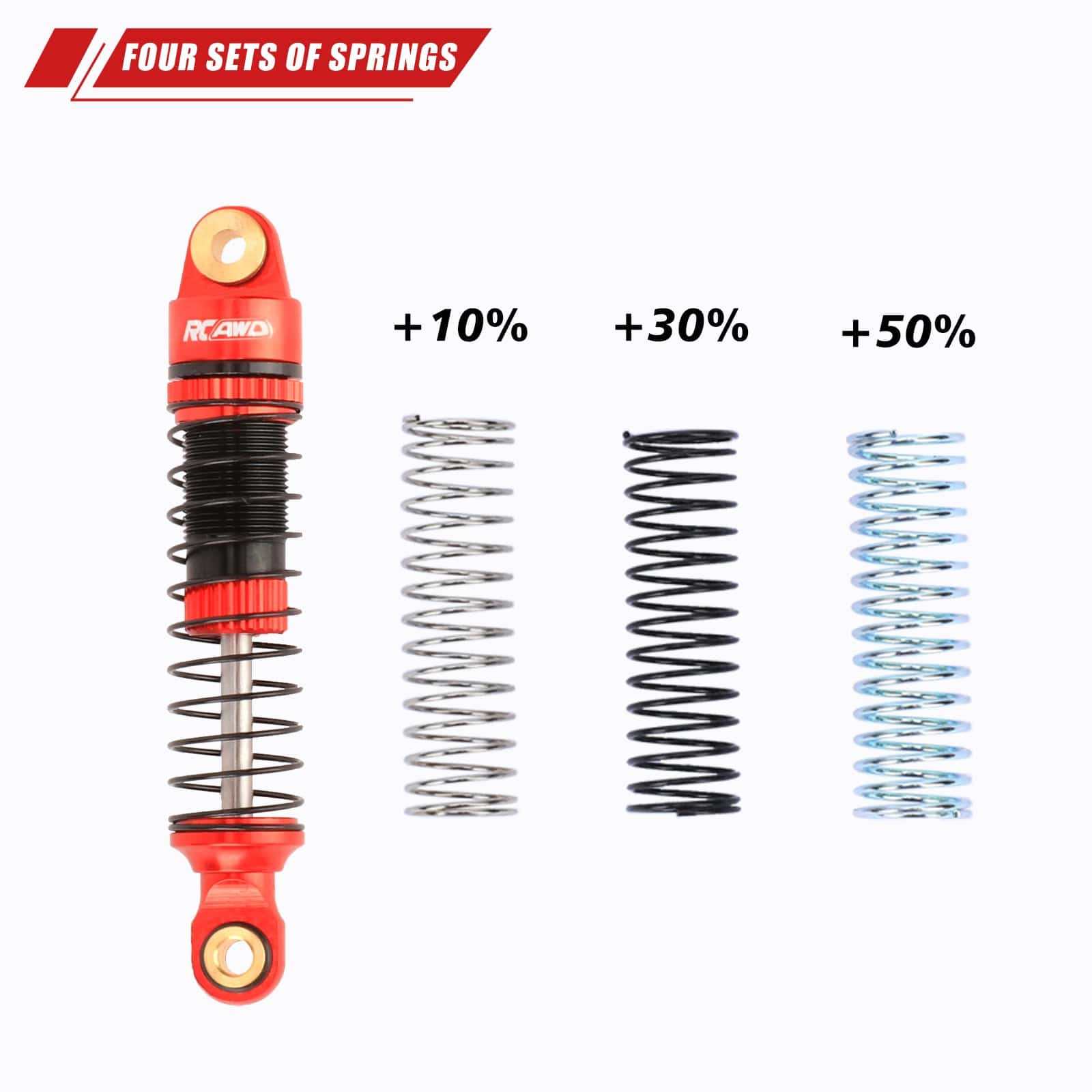 RCAWD Redcat 1/18 Ascent-18 RCAWD Redcat Ascent 18 Oil Filled Front Rear Shocks Absorber Damper Set