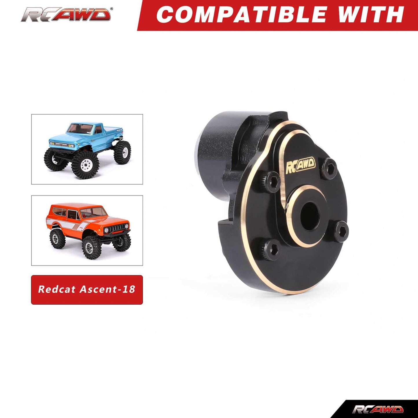 RCAWD Redcat 1/18 Ascent-18 RCAWD Redcat Ascent 18 Rear Inner Portal Cover Housing Set