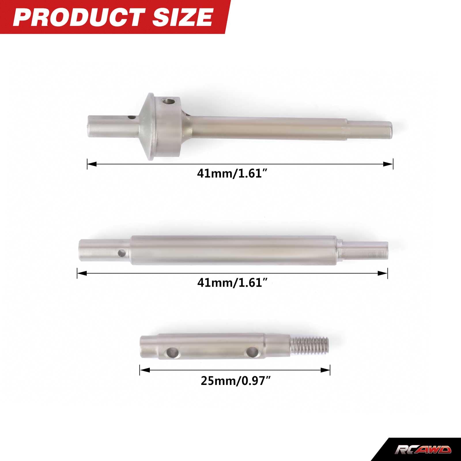 RCAWD Redcat 1/18 Ascent-18 RCAWD Redcat Ascent 18 Stainless Steel Front Rear Portal Axle Shafts