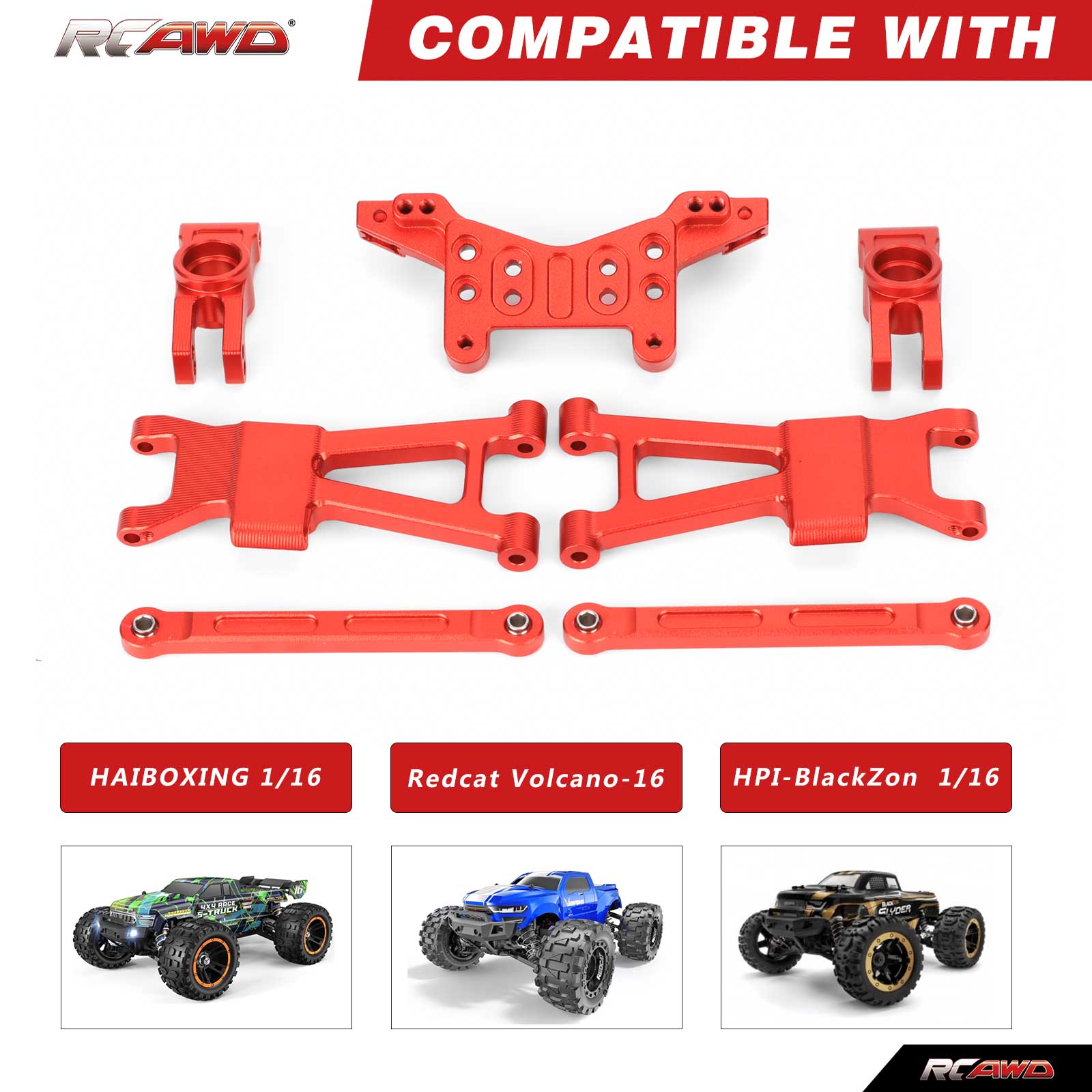 RCAWD REDCAT Volcano RCAWD Redcat HAIBOXING HPI 1/16 Rear Suspension Arms C-hub Set