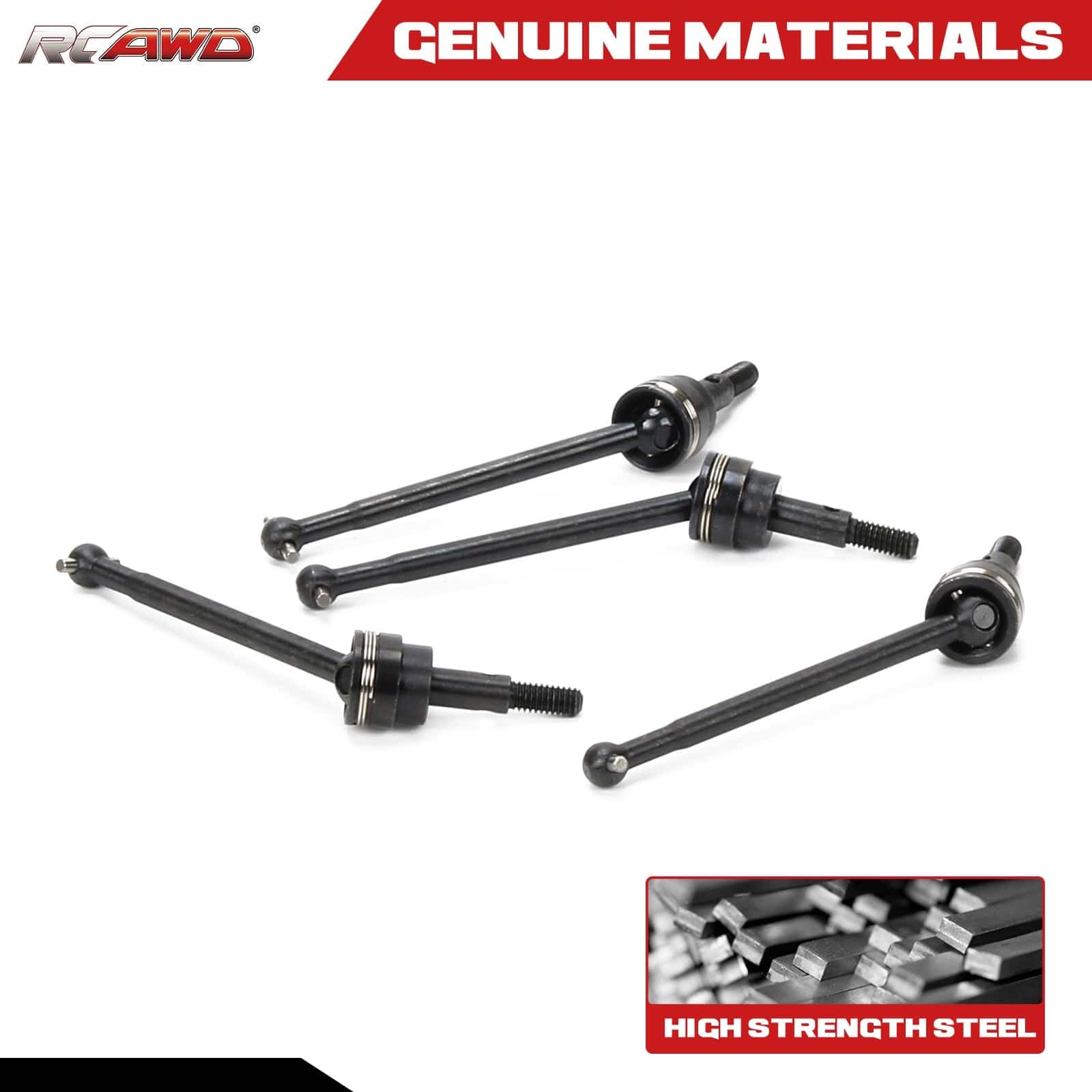 RCAWD REDCAT Volcano RCAWD Redcat Lightning STK Upgrades F/R CVD Driveshaft 4pcs for 1:10 Brushed Electric On Road Car