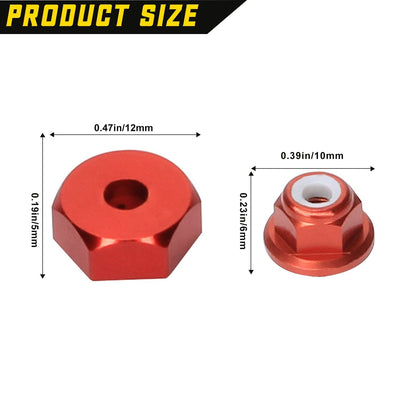 RCAWD REDCAT Volcano RCAWD RedCat Volcano Upgrades Aluminum 5mm Wheel Hex & M4 Lock Nuts 4pcs