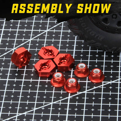 RCAWD REDCAT Volcano RCAWD RedCat Volcano Upgrades Aluminum 5mm Wheel Hex & M4 Lock Nuts 4pcs