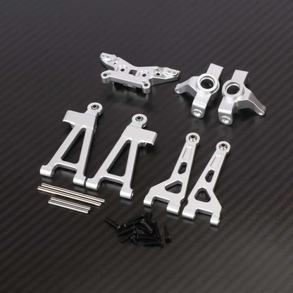 RCAWD REDCAT Volcano Silver RCAWD Redcat HAIBOXING HPI 1/16 Front Steering Knuckles Suspension Arms Set