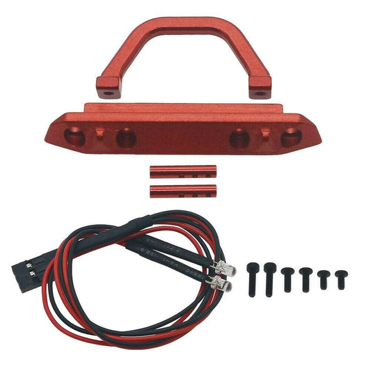 RCAWD SCX24 alloy front bumper With car light set for SCX24 Deadbolt/jeep/bronco/Gladiator SCX2413 - RCAWD