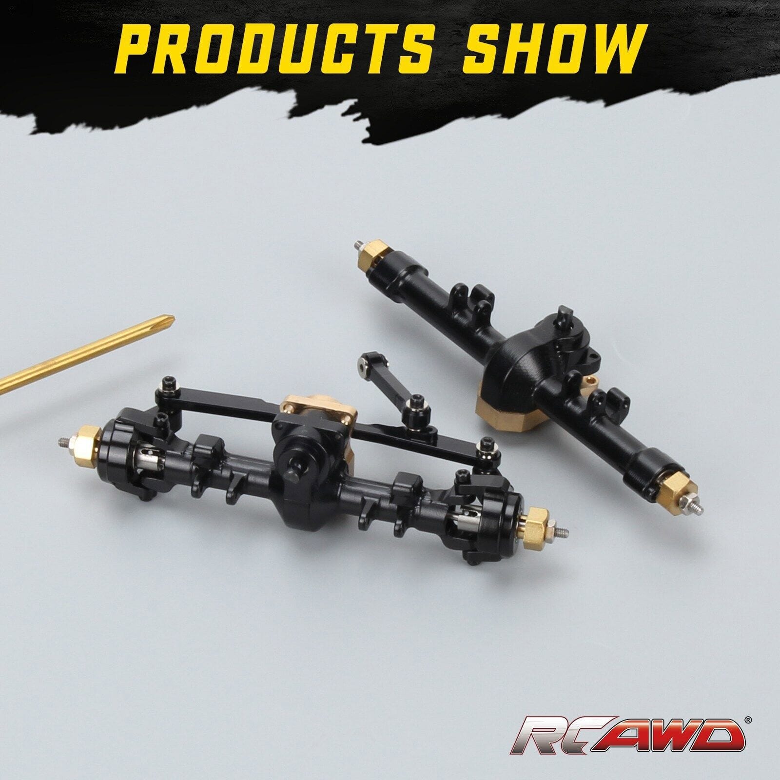 RCAWD SCX24 Alloy Front Rear Axle set - RCAWD
