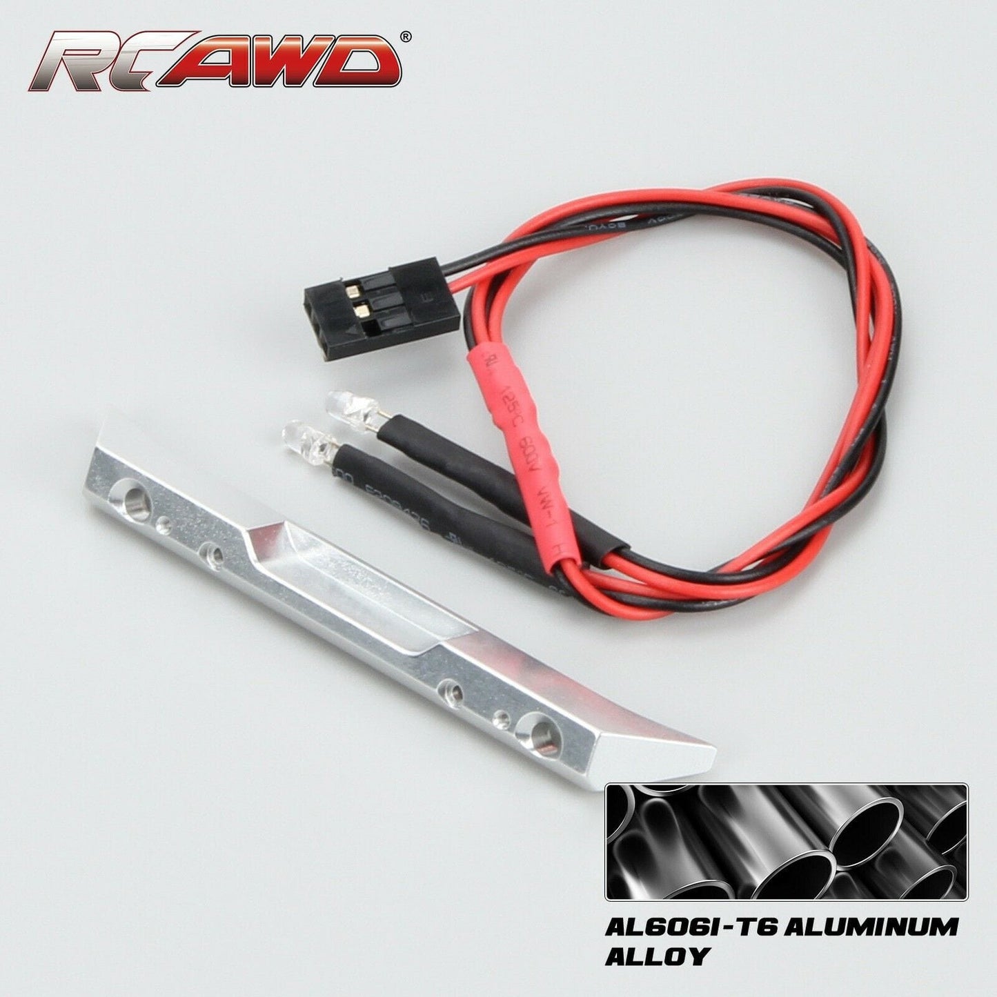 RCAWD SCX24 JEEP aluminium rear bumper with led lights SCX2445 - RCAWD
